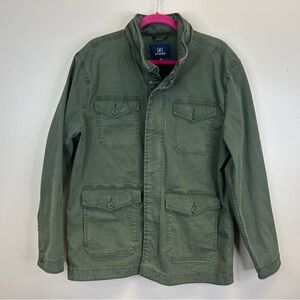 George Military Field Jacket Mens L Utility Chore Outdoor Army Green Cotton